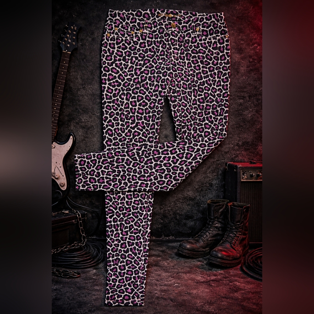 Michael Kors Pink Cheetah Leopard Print Jean Pants